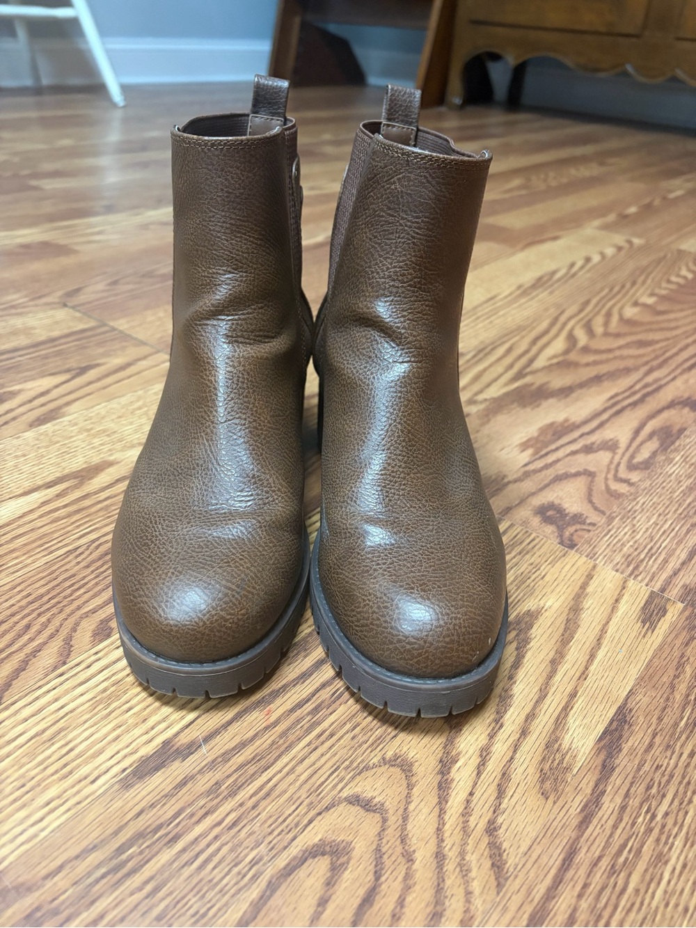 Brown Pleather Booties